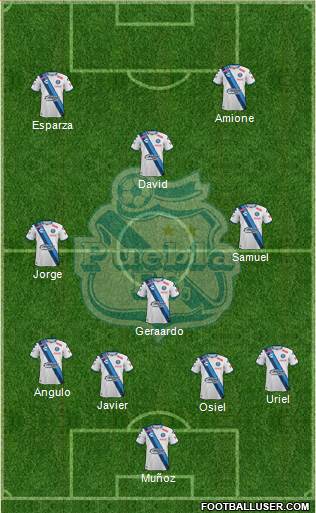 Club Puebla de la Franja 4-1-3-2 football formation