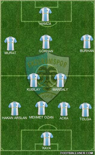 Erzurumspor 4-2-3-1 football formation