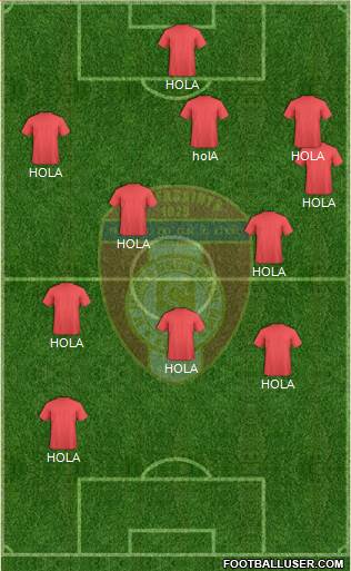 St. Patrick's Athletic 5-4-1 football formation