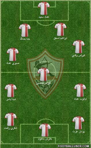 Zamalek Sporting Club 4-3-3 football formation
