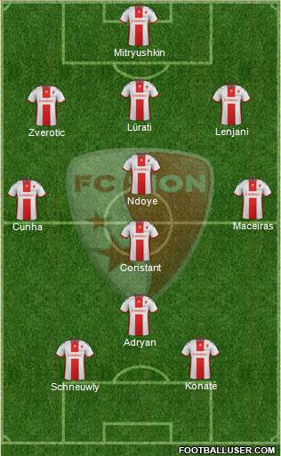 FC Sion 3-4-1-2 football formation