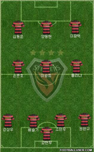 Pohang Steelers 4-3-2-1 football formation