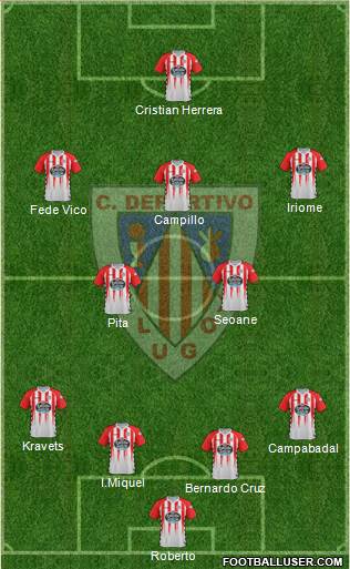 C.D. Lugo 4-2-3-1 football formation