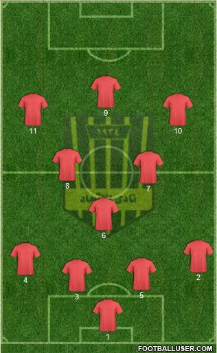 Al-Ittihad Wad Medani 4-1-2-3 football formation