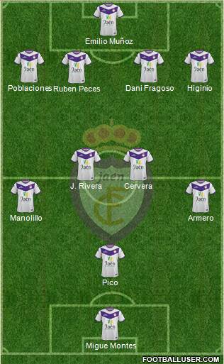 Real Jaén C.F. 4-3-2-1 football formation