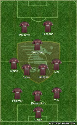 Salernitana 3-4-1-2 football formation