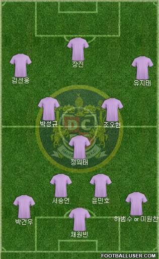 Daejeon Citizen 4-1-2-3 football formation