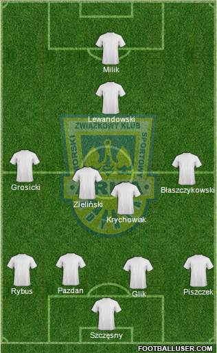 Arka Gdynia 4-4-1-1 football formation