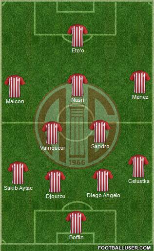 Antalyaspor A.S. 4-1-2-3 football formation
