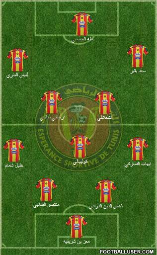 Espérance Sportive de Tunis 4-3-3 football formation