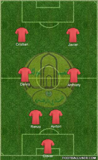 Al-Watani 4-2-4 football formation