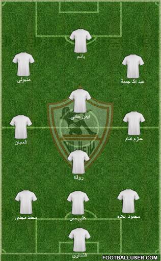 Zamalek Sporting Club 3-4-3 football formation