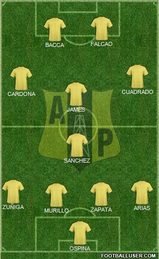 Alianza Petrolera AS 4-4-2 football formation