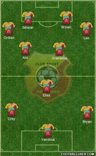 CS Herediano 4-2-1-3 football formation