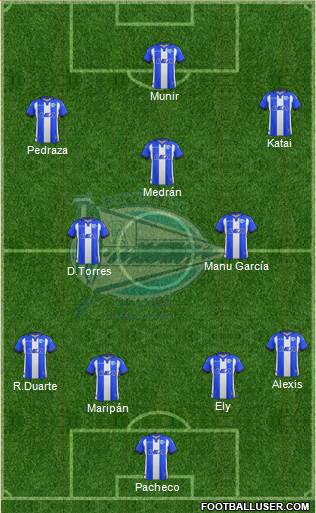D. Alavés S.A.D. 4-2-1-3 football formation