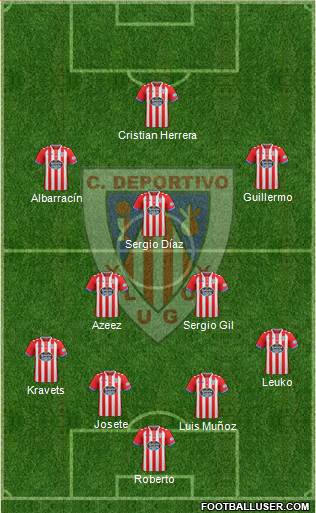 C.D. Lugo 5-4-1 football formation