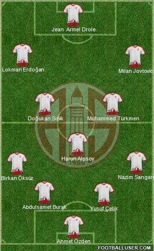 Antalyaspor A.S. 4-1-4-1 football formation