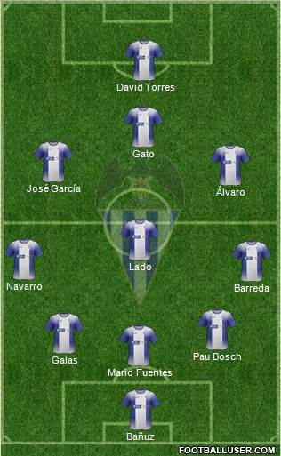 C.D. Alcoyano 5-4-1 football formation