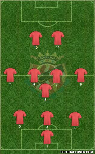 C. Gimnàstic Tarragona S.A.D. 3-5-2 football formation