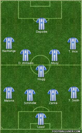 Huddersfield Town 4-1-4-1 football formation