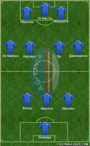 Pavia 3-4-3 football formation