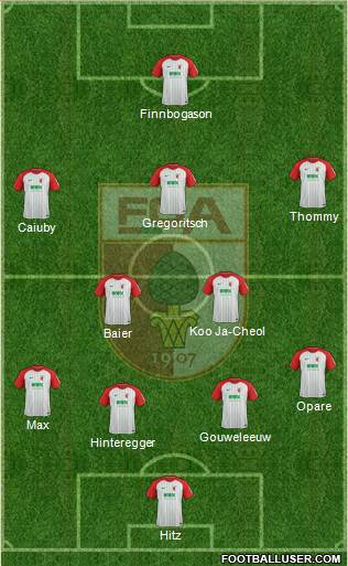 FC Augsburg 4-1-3-2 football formation