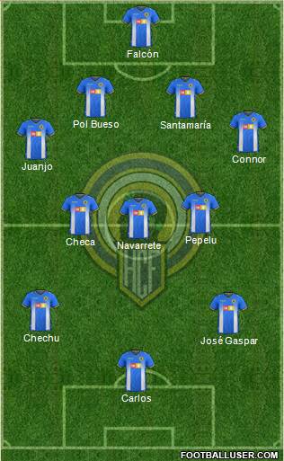 Hércules C.F., S.A.D. 4-1-2-3 football formation