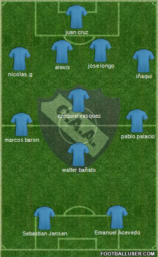 Alvarado 3-4-1-2 football formation