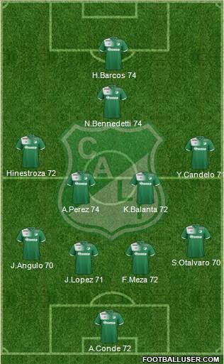 AC Deportivo Cali 4-4-1-1 football formation