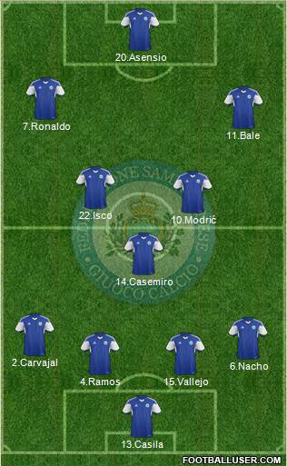 San Marino 4-3-2-1 football formation