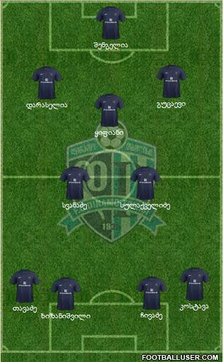 Dinamo Tbilisi 4-1-3-2 football formation