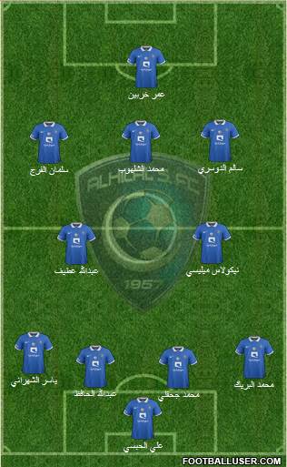 Al-Hilal (KSA) 4-2-1-3 football formation