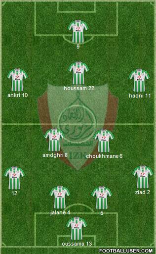 Ittihad Zemmouri de Khemisset 4-2-3-1 football formation