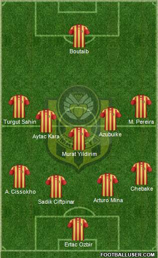 Malatya Belediyespor 3-5-1-1 football formation