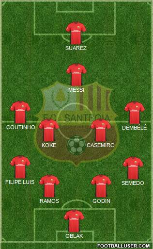 F.C. Santboiá 4-4-1-1 football formation