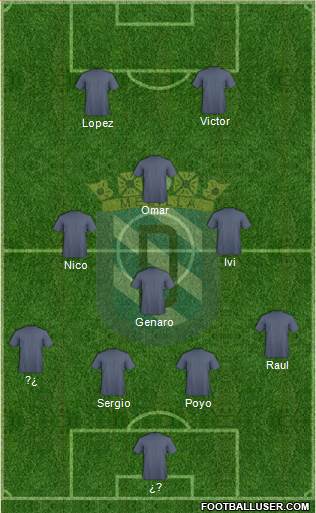 U.D. Melilla 4-3-1-2 football formation