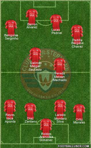 C Jorge Wilstermann 4-4-2 football formation