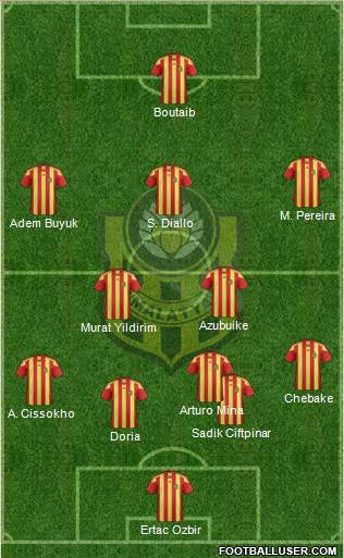 Malatya Belediyespor 3-5-1-1 football formation