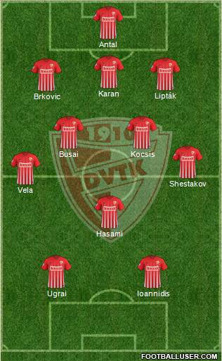 Diósgyõri VTK 3-5-2 football formation