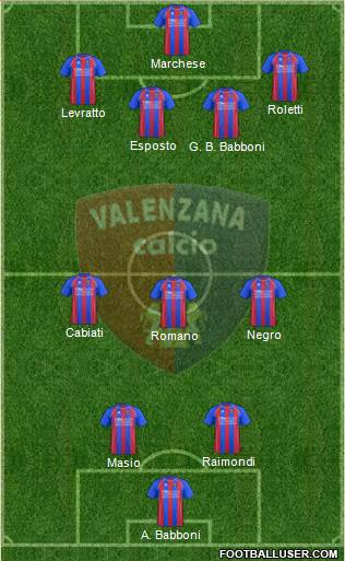 Valenzana 3-5-2 football formation