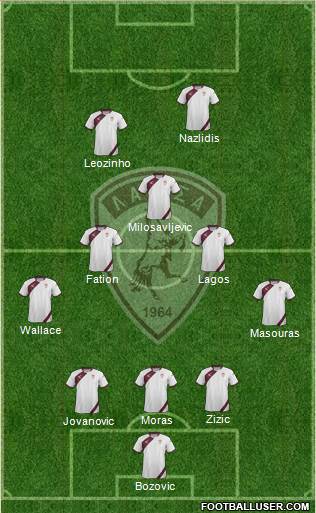 AE Larisa 1964 3-5-1-1 football formation