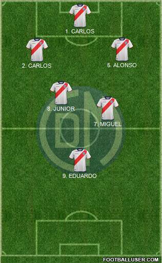 CC Deportivo Municipal 3-4-3 football formation