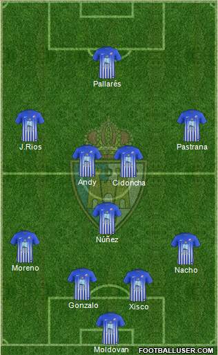 S.D. Ponferradina 4-1-4-1 football formation