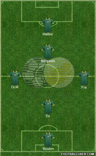 South Africa 3-5-1-1 football formation