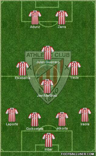 Athletic Club 4-3-1-2 football formation