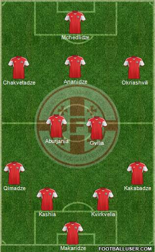 Georgia 4-2-3-1 football formation