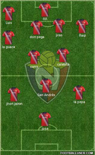 CD El Nacional 4-1-4-1 football formation
