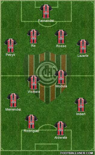 Chacarita Juniors 4-4-1-1 football formation