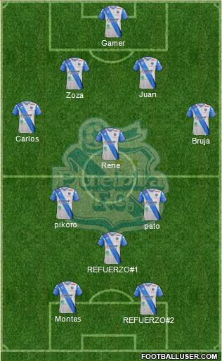 Club Puebla de la Franja 4-1-3-2 football formation