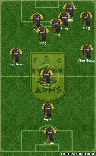 AS Aris Salonika 3-4-1-2 football formation